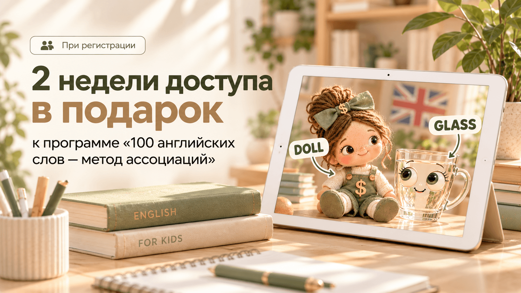 100 английских слов - в подарок! Зарегистрируйтесь и получите бесплатный доступ к мини-курсу «100 английских слов: метод ассоциаций»